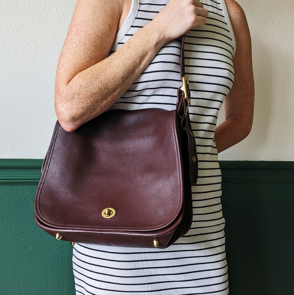 Coach Vintage Stewardess Shoulder Bag 9525 Burgundy/Brown